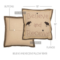 Kettle Grove Believe and Receive Pillow 18x18 - The Fox Decor