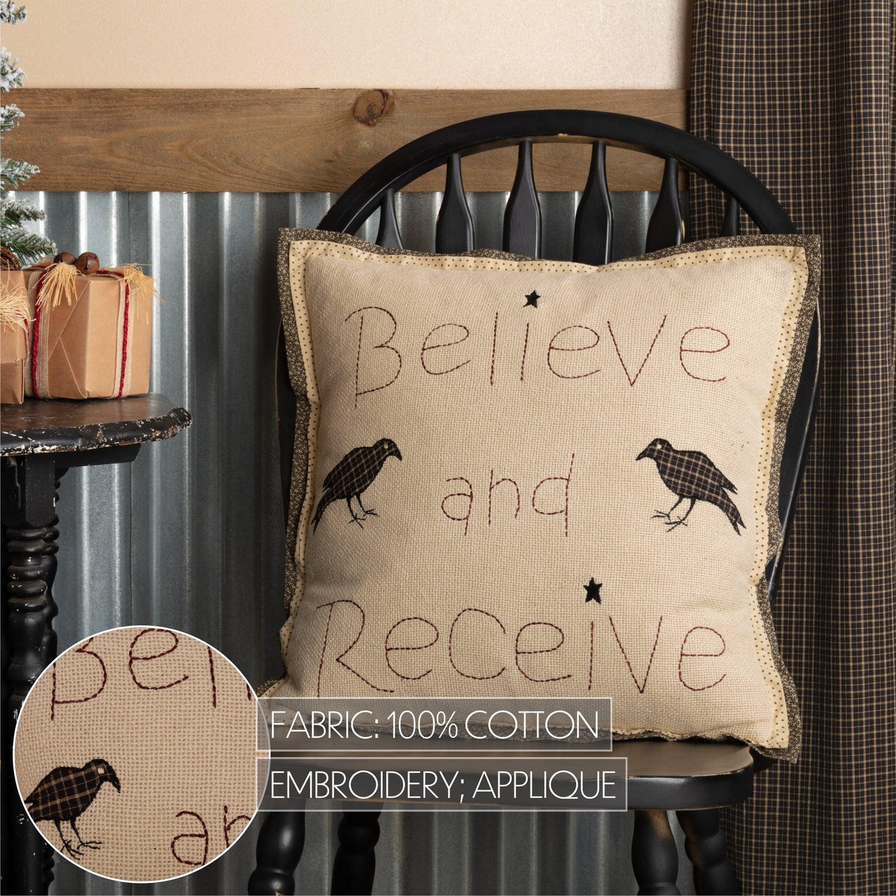 Kettle Grove Believe and Receive Pillow 18x18 - The Fox Decor