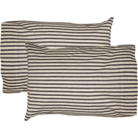 Ashmont Ticking Stripe Standard Pillow Case Set of 2 21x30 VHC Brands