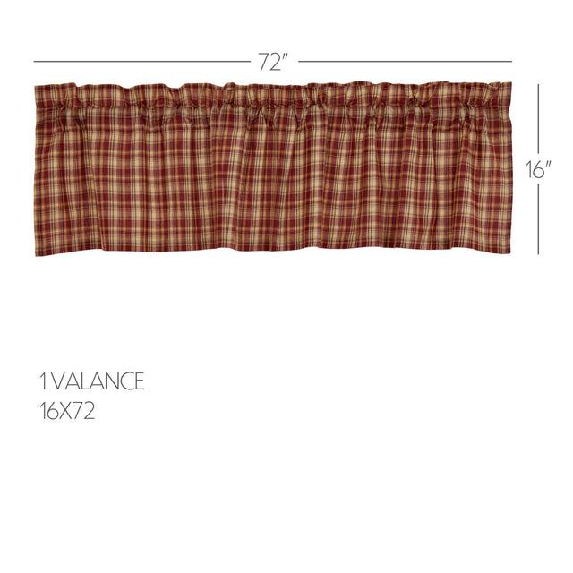 Beckham Plaid Valance Curtain 16x72 VHC Brands - The Fox Decor