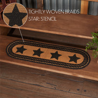 Farmhouse Jute Stair Tread Stencil Stars Oval Latex 8.5x27 VHC Brands