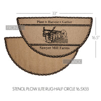 Thumbnail for Sawyer Mill Charcoal Plow Jute Half Circle Rug 16.5