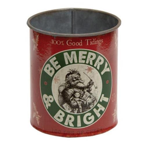 Be Merry and Bright Metal Can - The Fox Decor