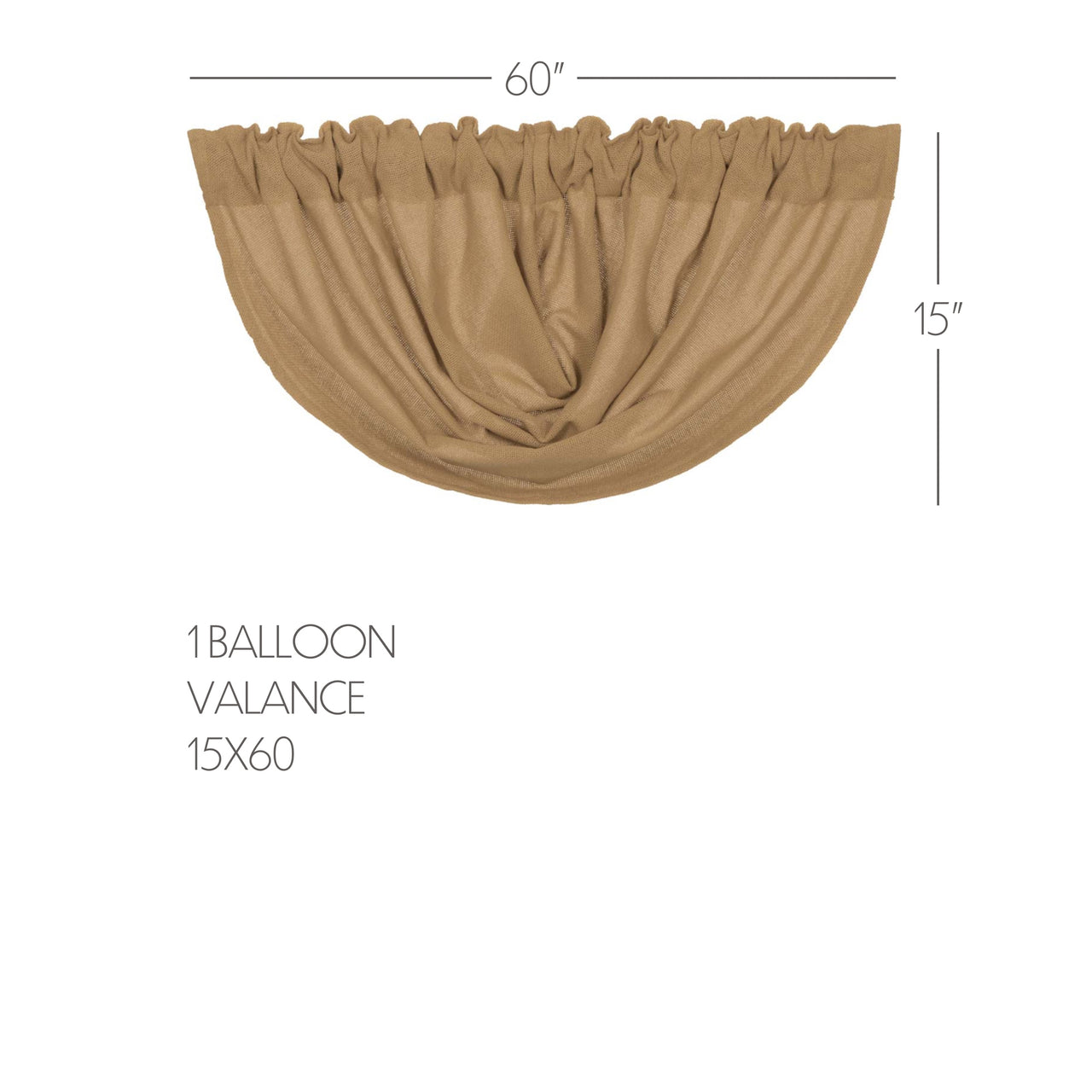 Burlap Natural Balloon Valance Curtain Curtain 60x15