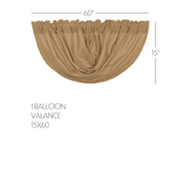 Thumbnail for Burlap Natural Balloon Valance Curtain Curtain 60x15