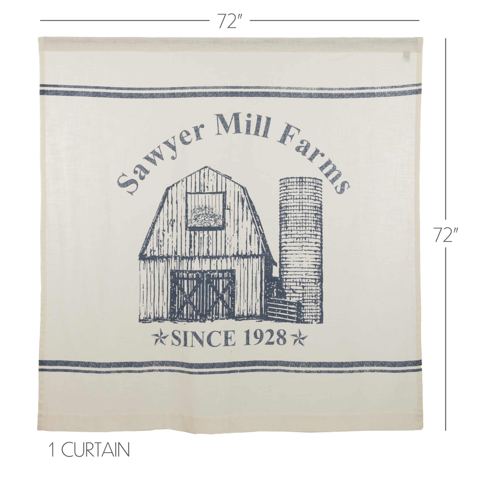 Sawyer Mill Blue Barn Shower Curtain 72
