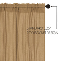 Burlap Natural Prairie Short Panel Curtain Set of 2 63x36x18 VHC Brands