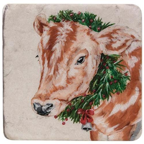 4 Set Christmas Farm Animals Resin Coasters - The Fox Decor