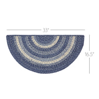 Great Falls Blue Jute Braided Rug Half Circle 16.5