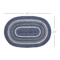 Thumbnail for Great Falls Blue Jute Braided Rug Oval 20