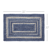 Thumbnail for Great Falls Blue Jute Braided Rug Rect 20