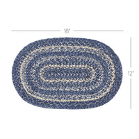 Great Falls Blue Jute Braided Oval Placemat 12