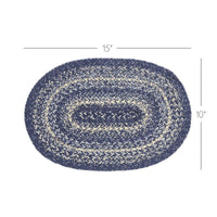 Great Falls Blue Jute Braided Oval Placemat 10