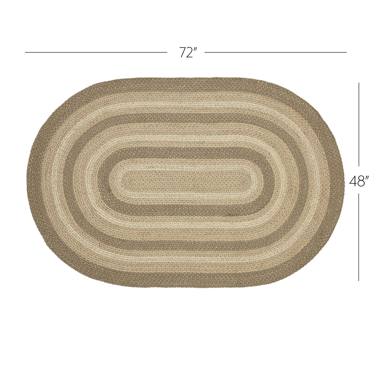 Cobblestone Jute Rug Oval w/ Pad 48x72 - The Fox Decor