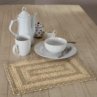 Cobblestone Jute Rect Placemat 12x18 - The Fox Decor