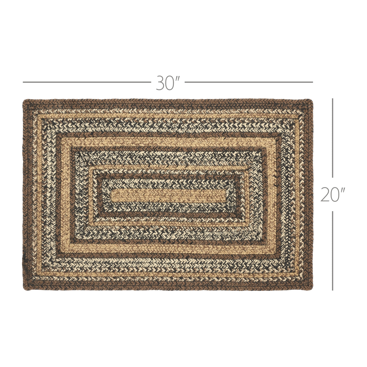 Espresso Jute Braided Rug Rect 20"x30" VHC Brands - The Fox Decor