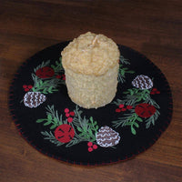 Pinecones and Bells Candle Mat  Set of 2 CM724611