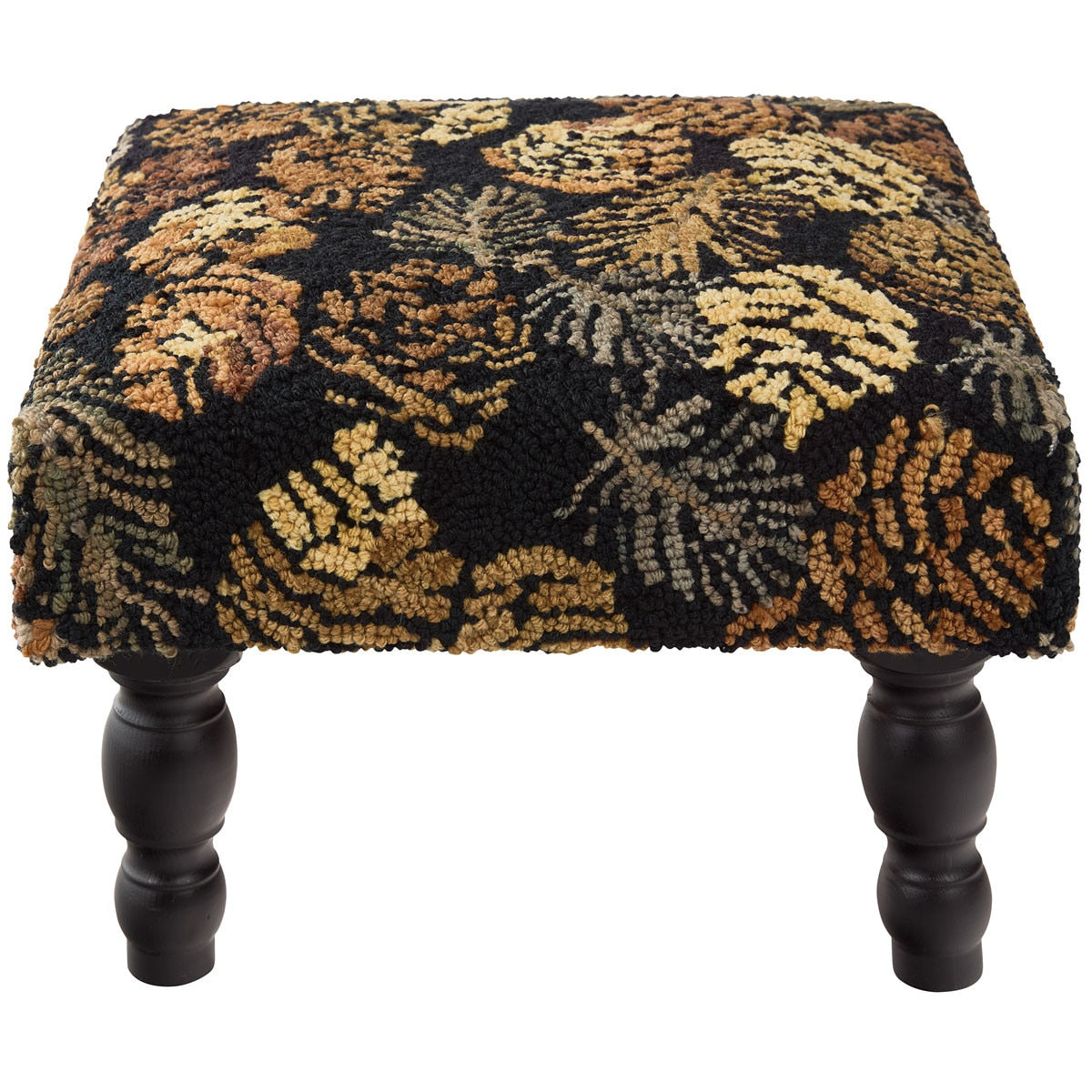 Pinecone Noir Hooked Stool - Park Designs