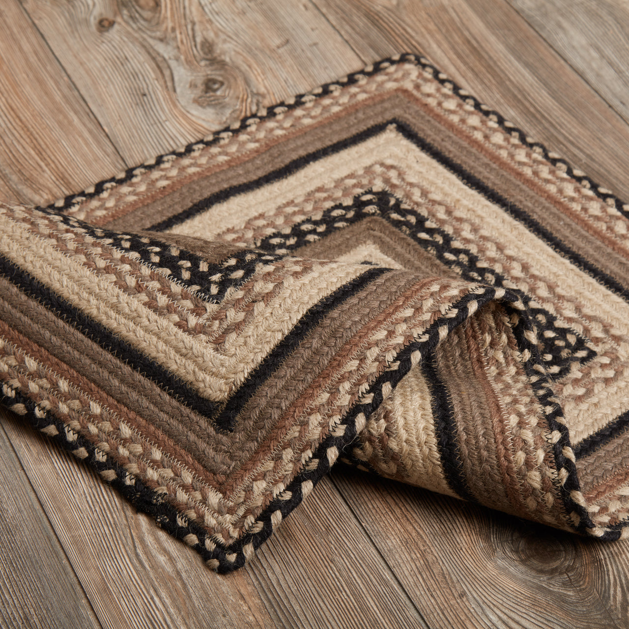 Sawyer Mill Charcoal Jute Braided Rug Rect 20"x30" VHC Brands