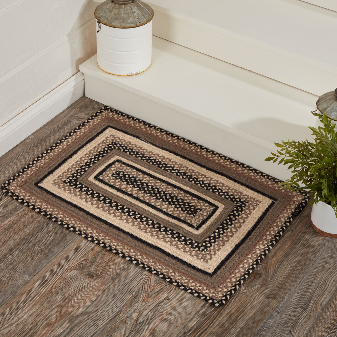Sawyer Mill Charcoal Jute Braided Rug Rect 20"x30" VHC Brands