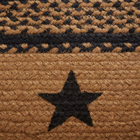 Farmhouse Jute Braided Rug Oval Stencil Stars Border 3'x5' with Rug Pad VHC Brands