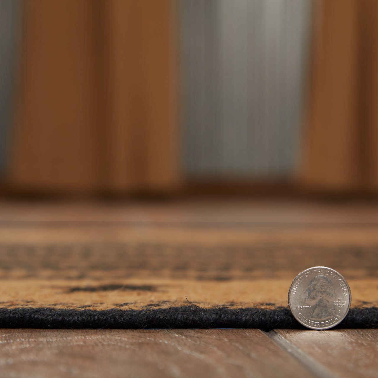 Farmhouse Jute Braided Rug Oval Stencil Stars Border 3'x5' with Rug Pad VHC Brands