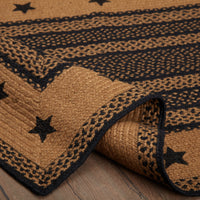 Farmhouse Jute Braided Rug Rect Stencil Stars 3'x5' with Rug Pad VHC Brands