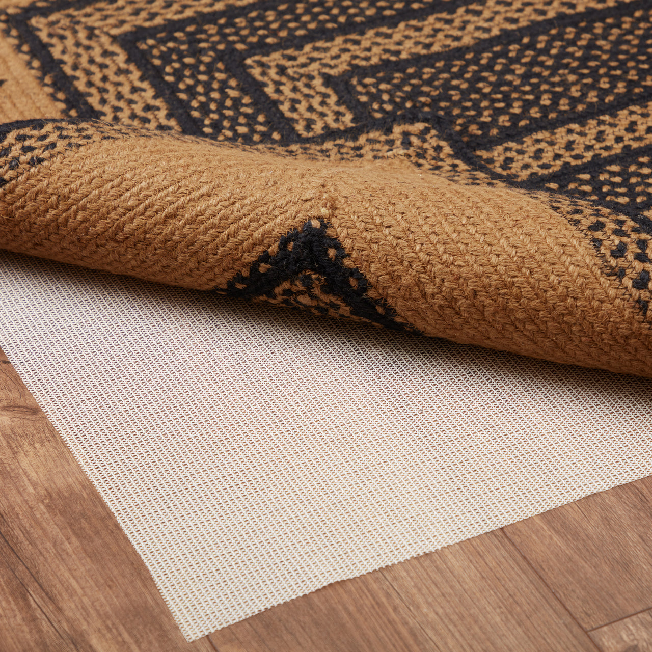 Farmhouse Jute Braided Rug Rect Stencil Stars 3'x5' with Rug Pad VHC Brands