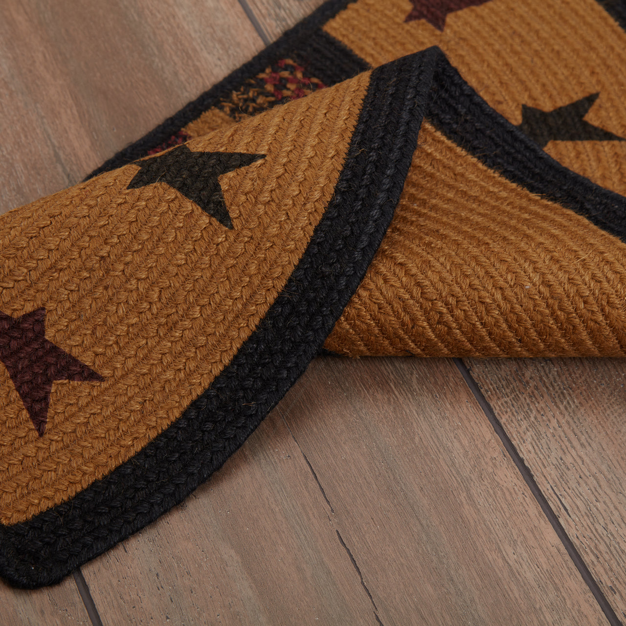 Heritage Farms Star Jute Braided Rug Half Circle 16.5"x33" VHC Brands