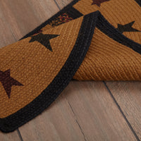 Heritage Farms Star Jute Braided Rug Half Circle 16.5