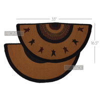 Heritage Farms Star Jute Braided Rug Half Circle 16.5