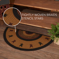 Heritage Farms Star Jute Braided Rug Half Circle 16.5