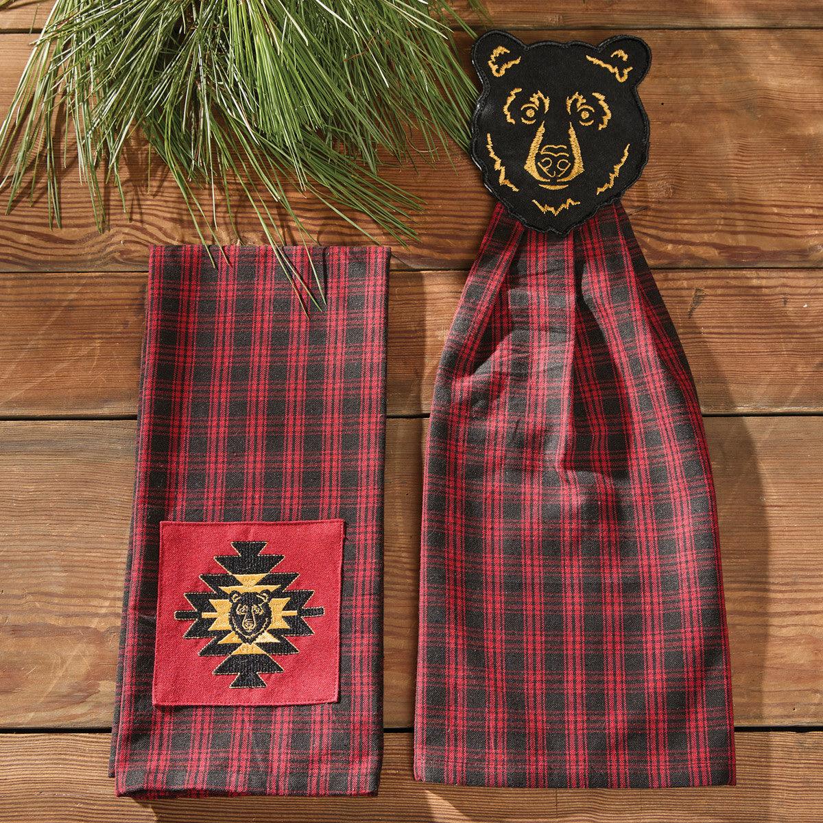 Black Bear Red Dawn Bear Handtowel Set of 6 - Park Designs - The Fox Decor