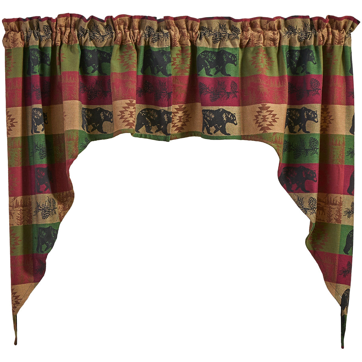 Pinecones And Trees Jacquard Swags 36" L Set of 2 - Park Designs - The Fox Decor