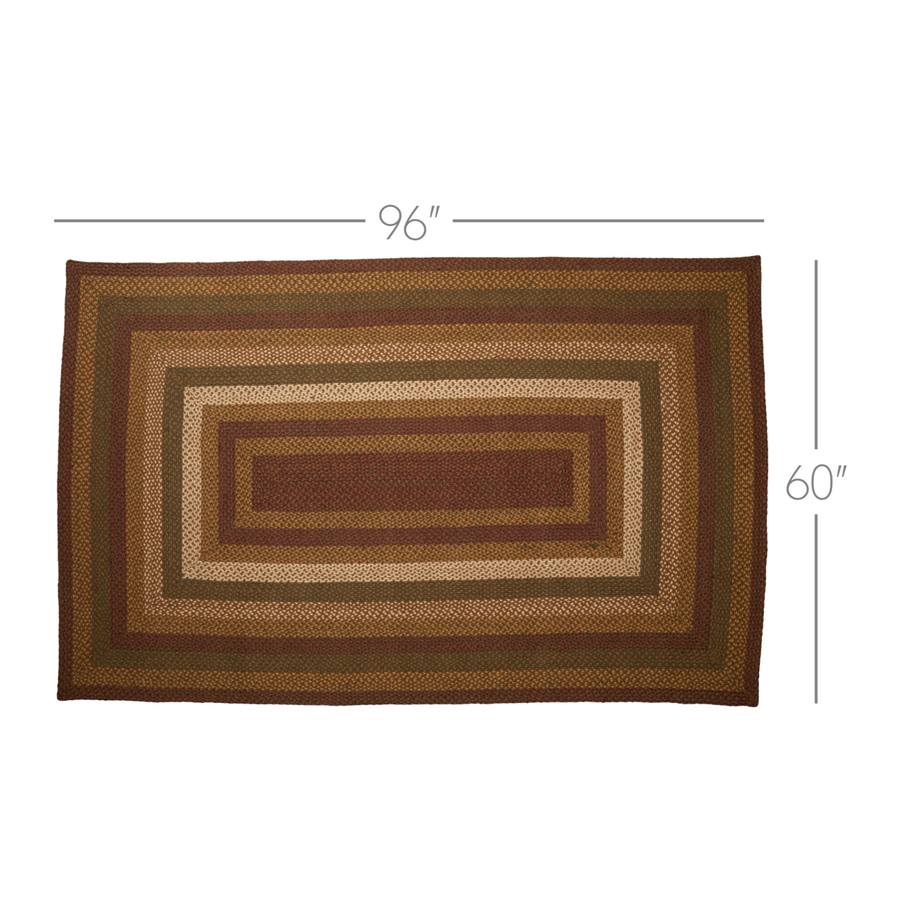 Tea Cabin Jute Braided Rug Rect 5'x8' with Rug Pad VHC Brands