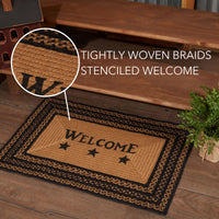 Farmhouse Jute Braided Rug Rect Stencil Stars 20