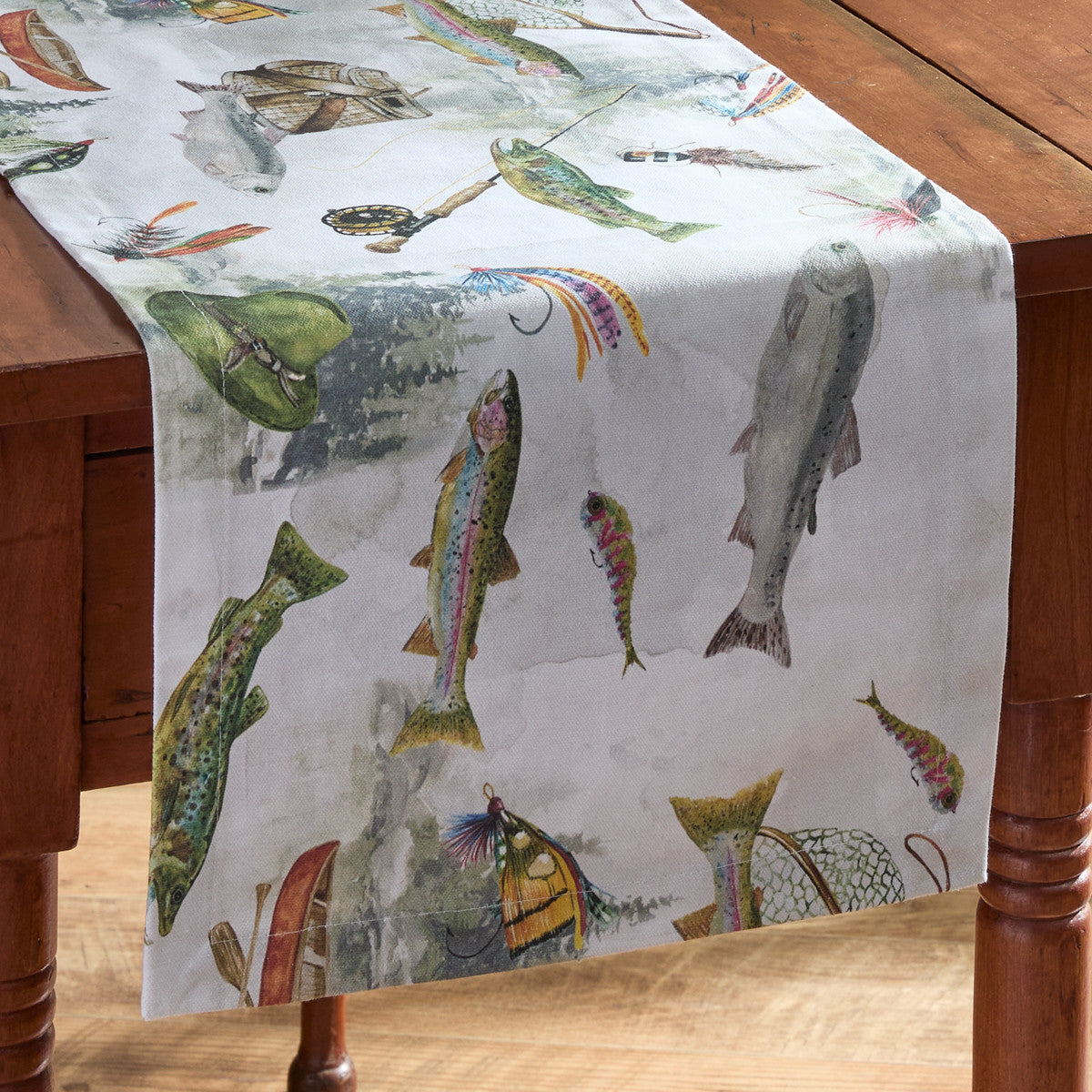 Fly Fishing Table Runner 36" L Set of 2 Park Designs - The Fox Decor