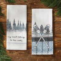 Into The Woods Printed Paddles Dishtowel - Set of 6 Park Designs - The Fox Decor