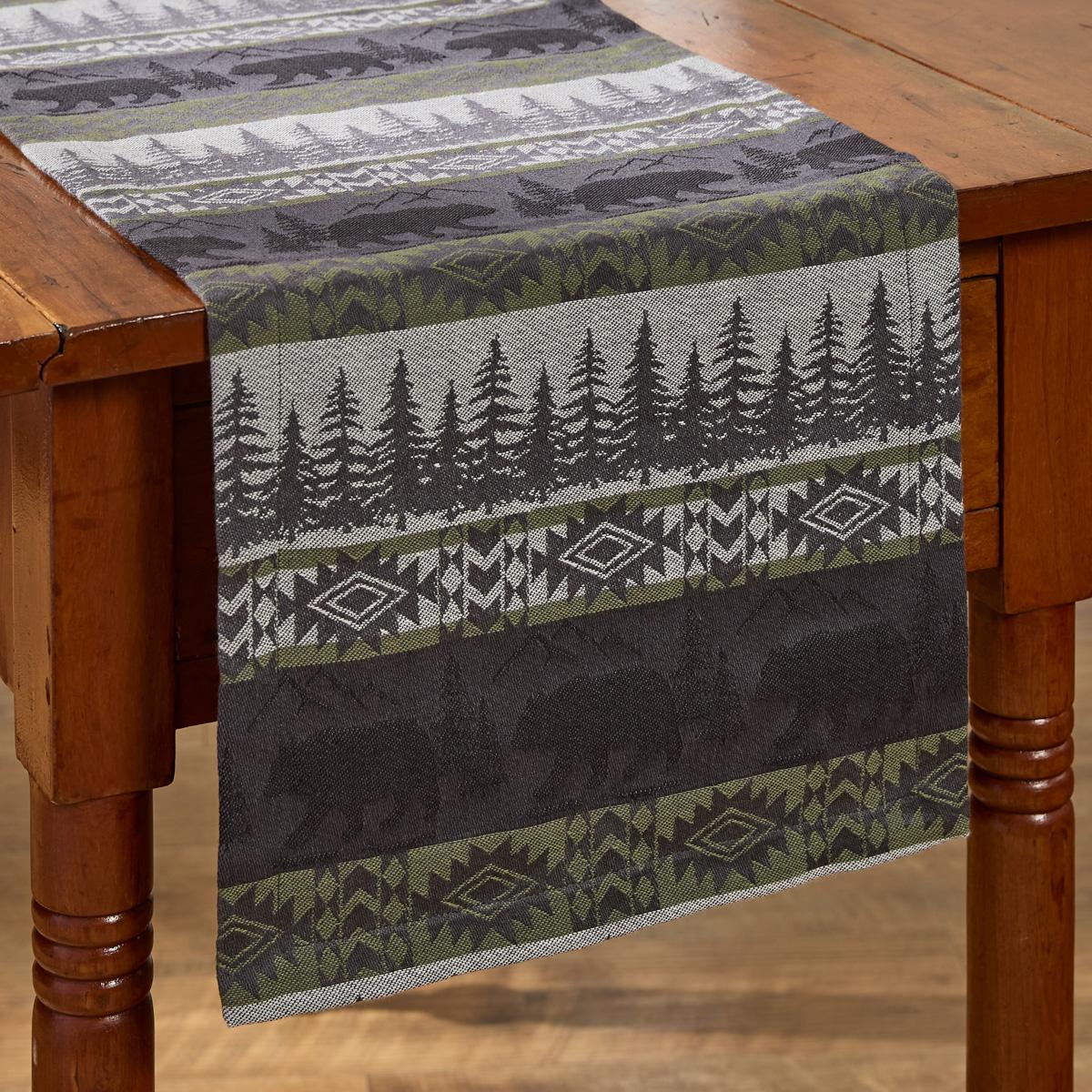 Green Mountain Bear Table Runner 54"L - Set of 2 Park Designs - The Fox Decor