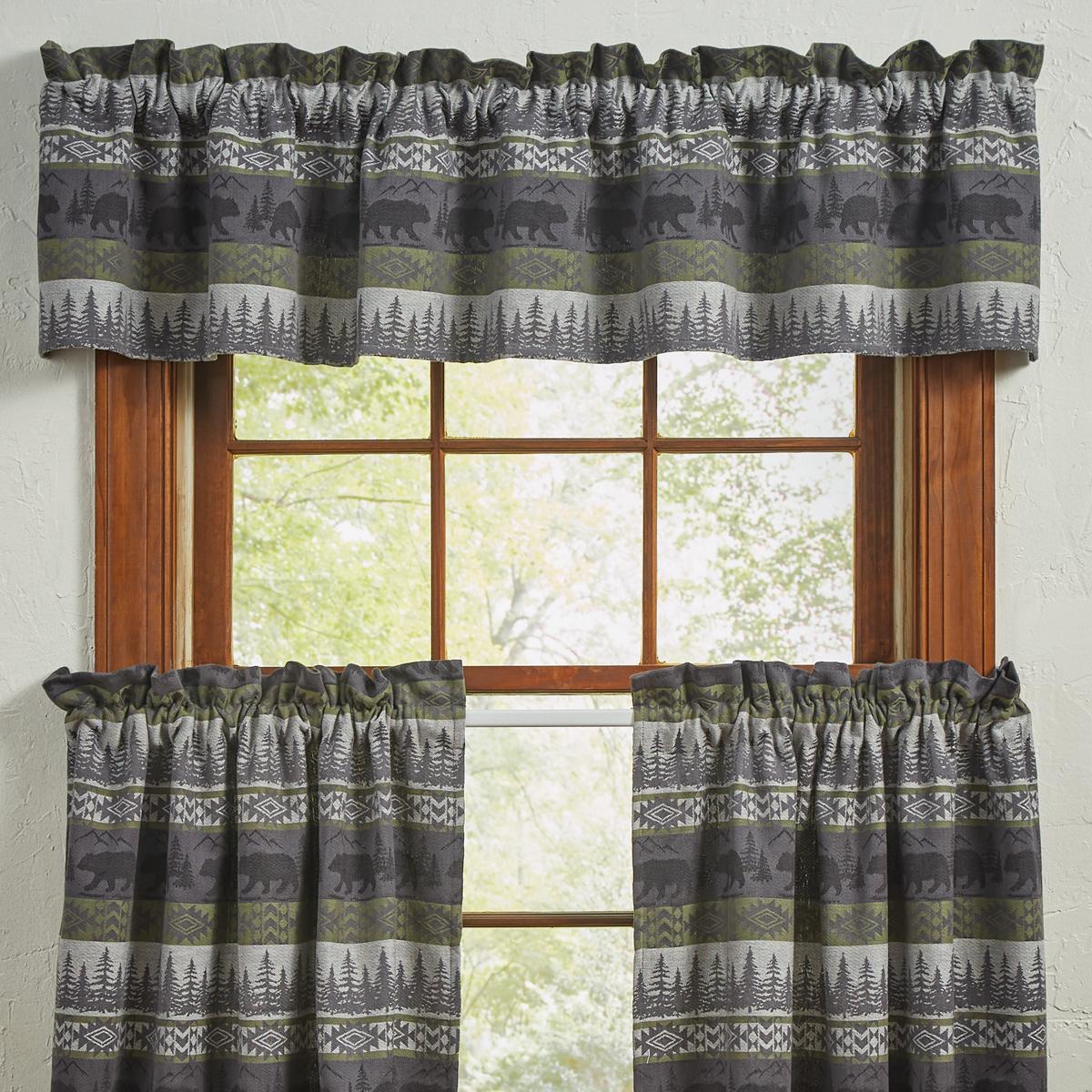 Green Mountain Bear Valance 14"L - Set of 2 Park Designs - The Fox Decor