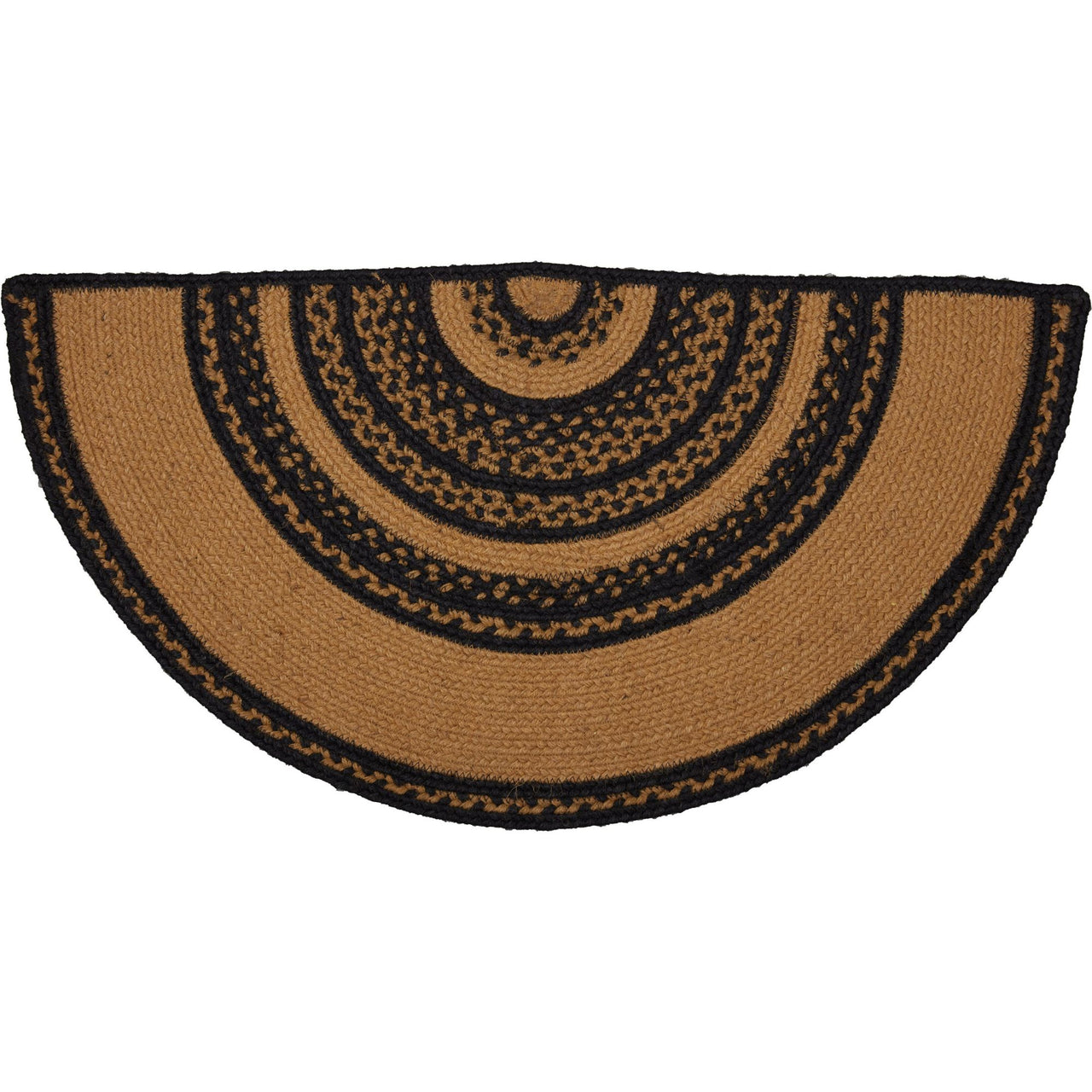 Farmhouse Jute Braided Rug Half Circle Stencil Stars Border 16.5"x33" VHC Brands