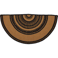 Thumbnail for Farmhouse Jute Braided Rug Half Circle Stencil Stars Border 16.5