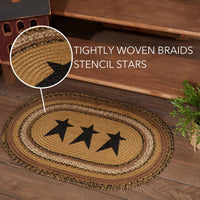 Kettle Grove Jute Braided Rug Oval Stencil Stars 20