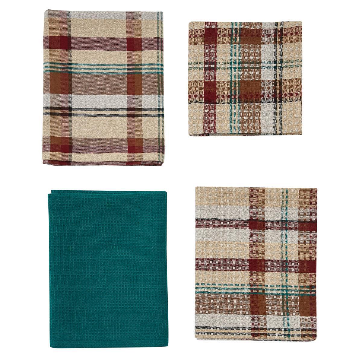 Gamekeeper Plaid 3 Dishtowel/1 Dishcloth Set - Park Designs - The Fox Decor