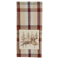 Gamekeeper Plaid Pheasant Embroidered Dishtowel - Set of 2 Park Designs - The Fox Decor