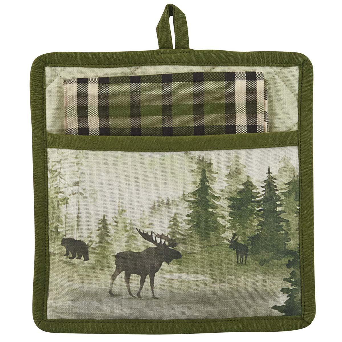 Watercolor Wildlife Pocket Potholder Set - The Fox Decor