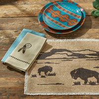 Bison Embroidered Napkin - Set of 4 Park Designs - The Fox Decor