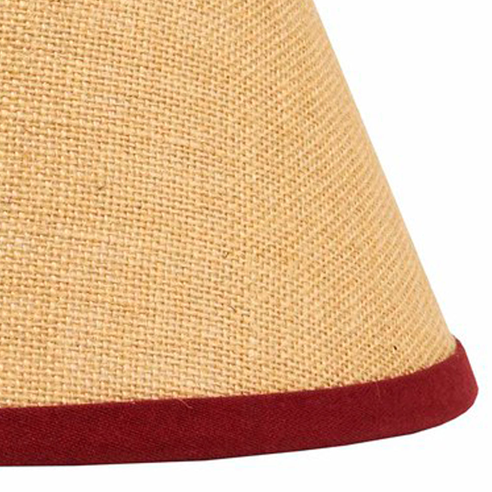 Barn Red Wheat Burlap Stripe 6" Lampshade - Interiors by Elizabeth