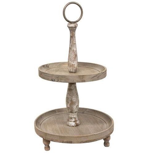 Weathered Two-Tiered Tray - The Fox Decor