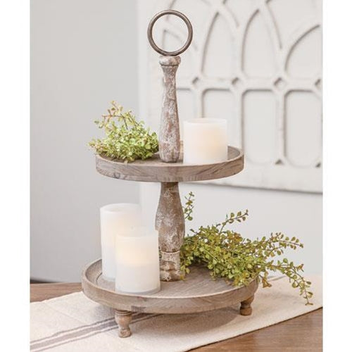 Weathered Two-Tiered Tray - The Fox Decor